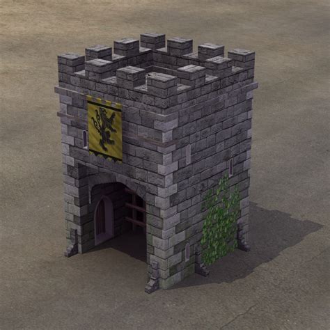 3d medieval castle gatehouse model