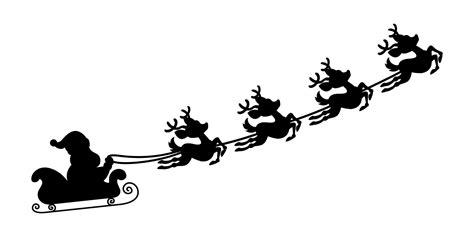 Silhouette Of Santa Claus Sleigh 10721767 Vector Art at Vecteezy