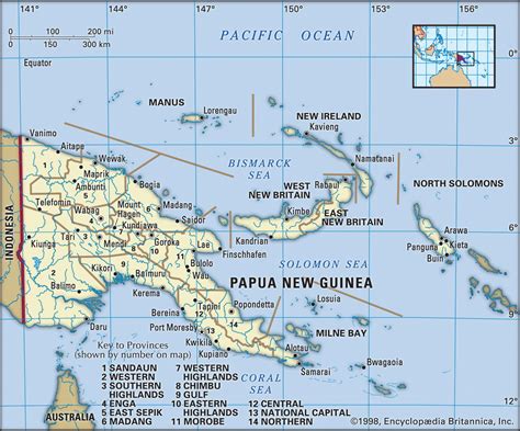 Map of Papua New Guinea and geographical facts, Where Papua New Guinea ...