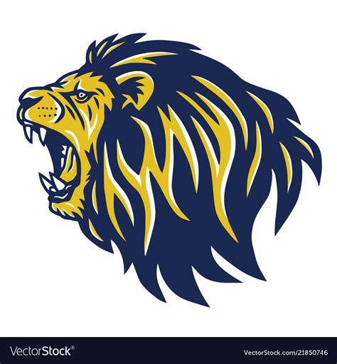 Roaring lion head mascot Royalty Free Vector Image