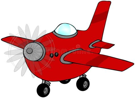 Red Airplane stock illustration. Illustration of wheel - 13849260