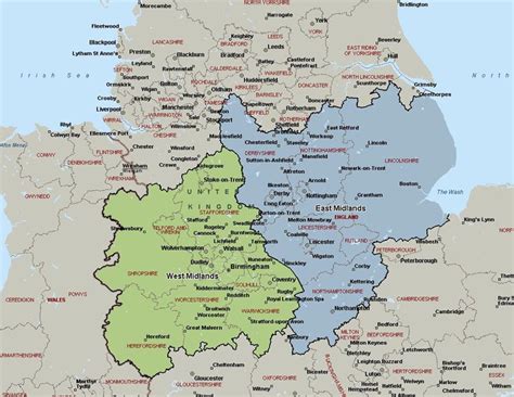 Map Of Midlands Counties