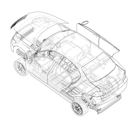 Assembling Electric Car Vector Modern Car Sketch Vector, Modern, Car ...