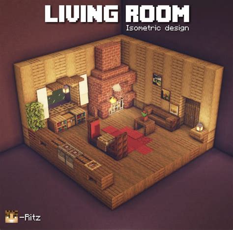 Cozy living room | Minecraft designs, Minecraft room, Minecraft houses