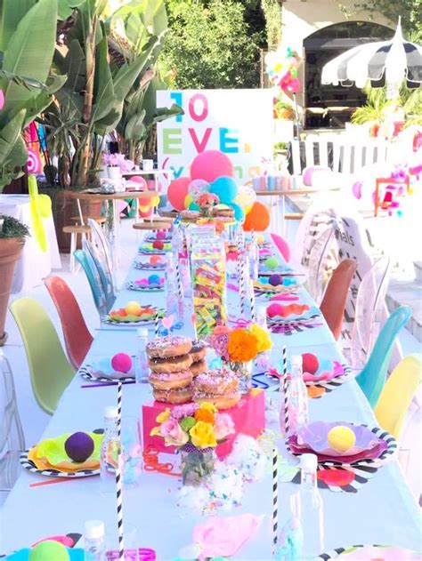 Kara's Party Ideas Colorful Modern 10th Birthday Party | Kara's Party Ideas