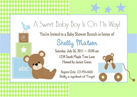 Baby Boy Babyshower Invitation Template