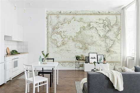 Antique World Map wallpaper - Happywall