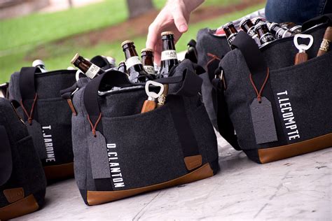 Personalized Groomsmen Gift (Qty. 1). Gray Cooler Bag with Strap. Groo ...