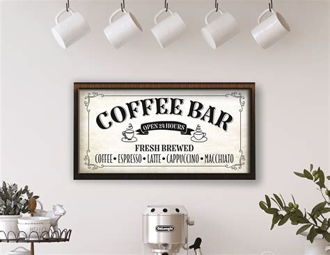 Coffee bar sign-coffee bar decor-kitchen sign-coffee sign-personalized ...