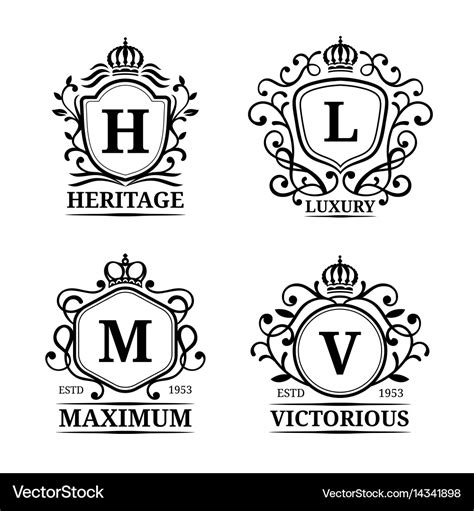 Monogram logo templates luxury letters Royalty Free Vector