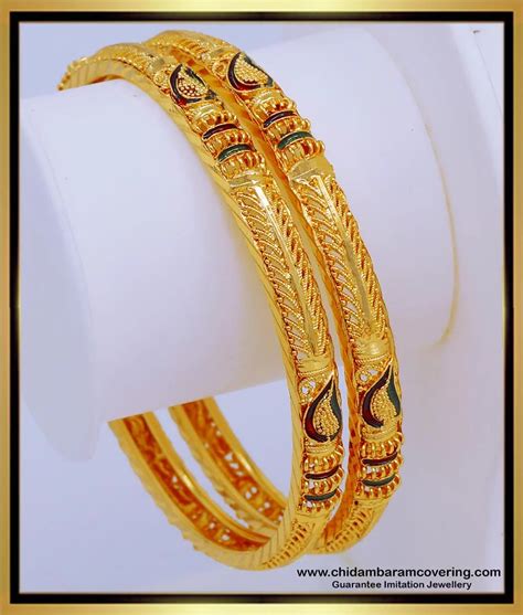 Buy Latest Stunning Gold Bangles Design Enamel Bangles Gold Plated ...