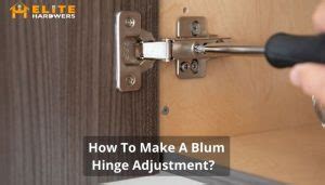 How To Make A Blum Hinge Adjustment?