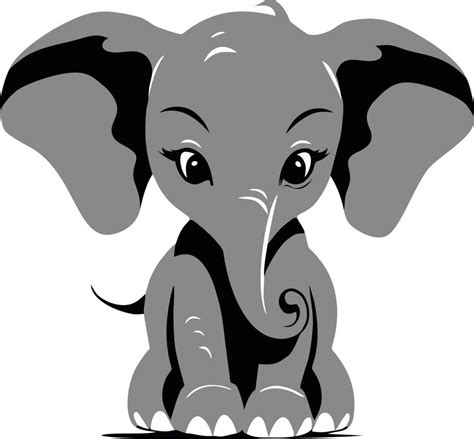 Baby elephant silhouette 23339106 Vector Art at Vecteezy