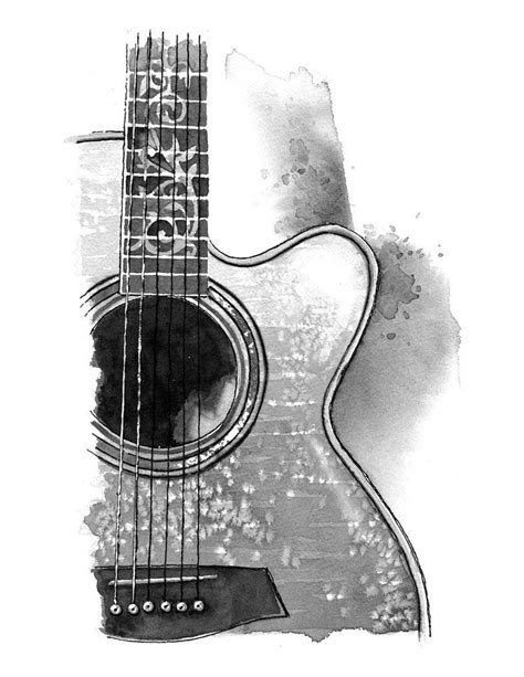 How To Draw An Acoustic Guitar: 15 Steps - Pedalaman