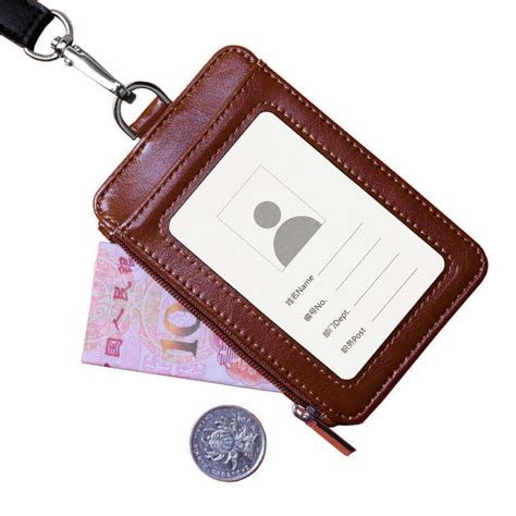 Premium Wallet PU Leather ID Card Holder | ID Badge Holder with Zipper