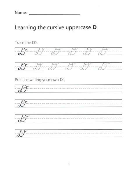 Cursive D – How to Write a capital D in Cursive