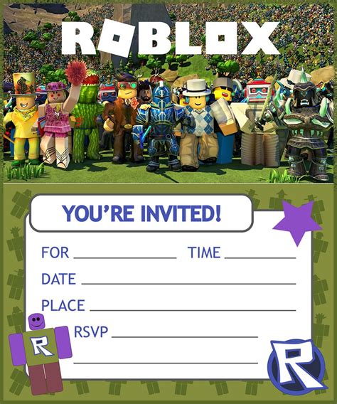 Roblox Birthday Party Invitations - Invitation World