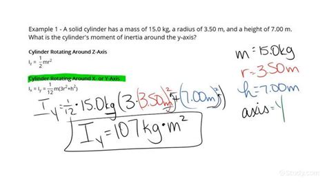 How to Calculate the Moment of Inertia for a Cylinder | Physics | Study.com