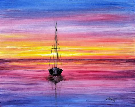 Acrylic Paintings Of Sunrise - Painting Photos