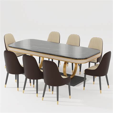 Modern Luxury Faux Marble Dining Room Sets for 4/6/8