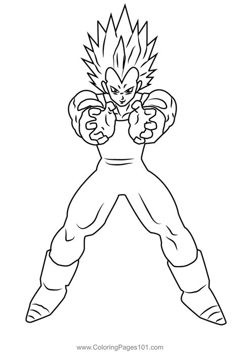 Vegeta Show His Power Coloring Page for Kids - Free Vegeta Printable ...