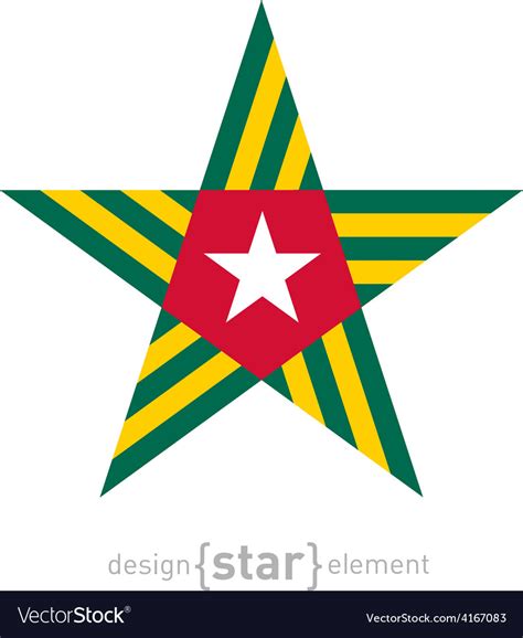 Star with togo flag colors and symbols design Vector Image