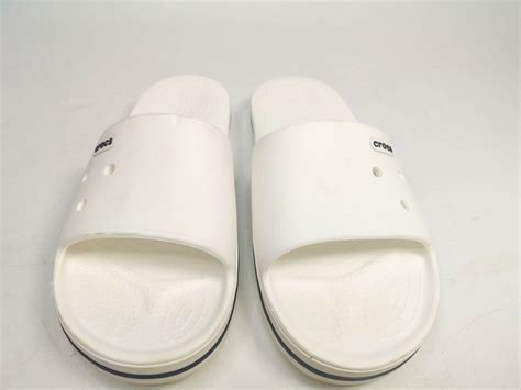 Crocs Iconic Comfort Slides White Foam Men’s 12 Crocs… - Gem