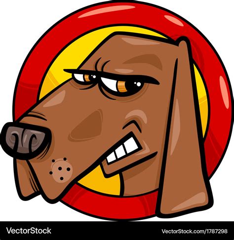 Bad dog sign cartoon Royalty Free Vector Image