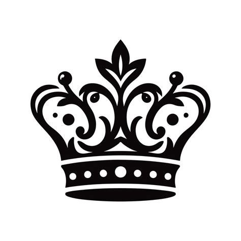 Crown black silhouette with white color background 46150191 Vector Art ...