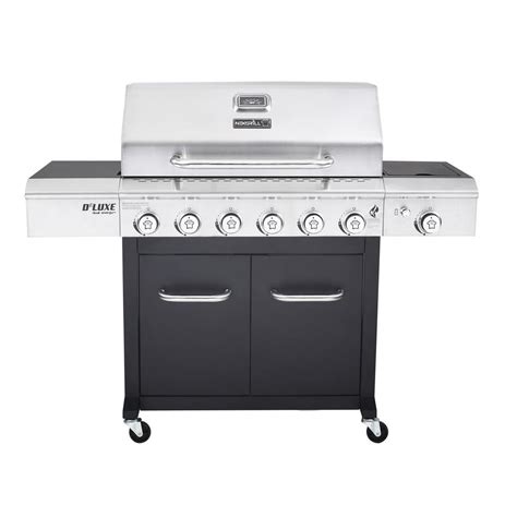 Nexgrill Deluxe 6-Burner Propane Gas Grill in Black with Side Burner ...