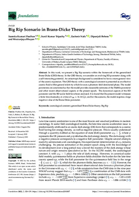 (PDF) Big Rip Scenario in Brans-Dicke Theory | sunil kumar tripathy ...