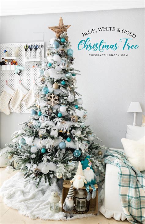 White Christmas Tree Blue Decorating Ideas