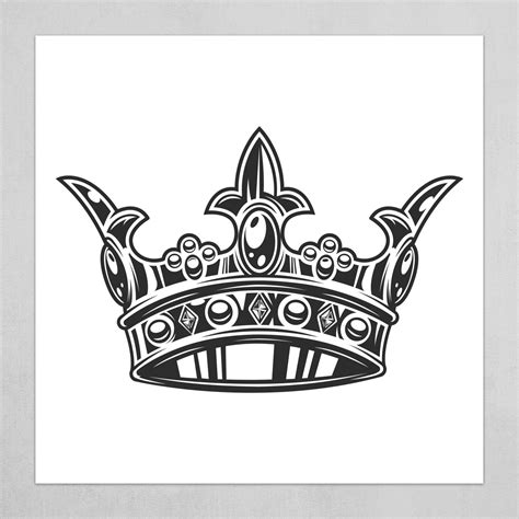 Black And White Crown Drawing