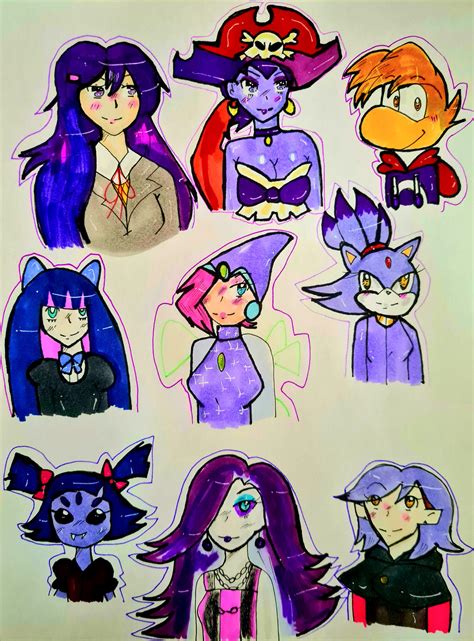 Purple Characters by DariaDoodleArt on DeviantArt