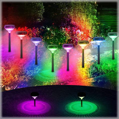 Linkind Color Changing Solar Pathway Lights, Bright LED Solar Path ...