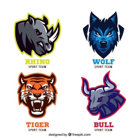 Premium Vector | Animal badges for sport teams