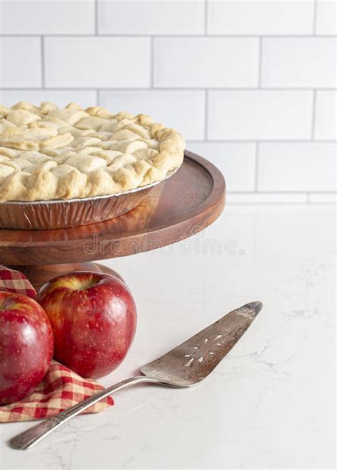 Handmade Apple Pie with a Lattice Crust Stock Image - Image of holiday ...