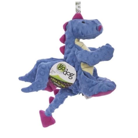 GoDog Plush Dragon Dog Toy- Squeaker Dog Toys