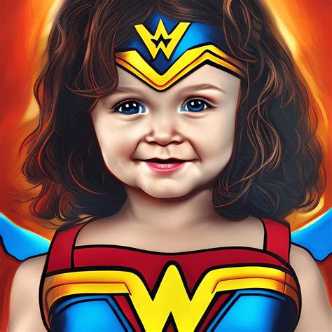 Cute Adorable Super Hero Baby Wonder Woman Baby Symmetrical Hyper ...