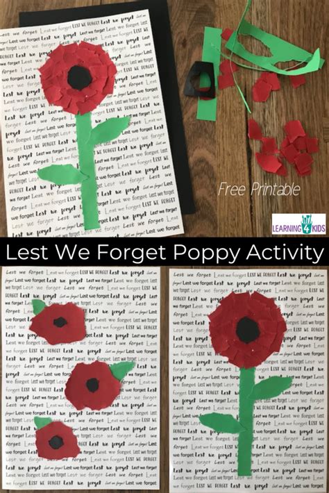 ANZAC Day Poppy Activity | Learning 4 Kids