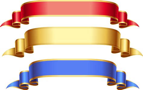 5 Gold Ribbon Banner Vector Images - Red Ribbon Banner Vector, Gold ...