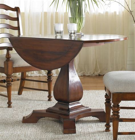 Waverly Place Cherry Round Drop Leaf Pedestal Dining Table from Hooker ...