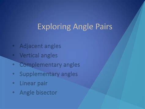 Geometry Angle Pairs | PPT