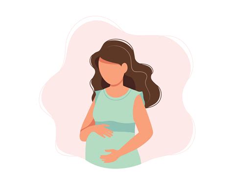 Pregnant woman, concept vector illustration in cute cartoon style ...