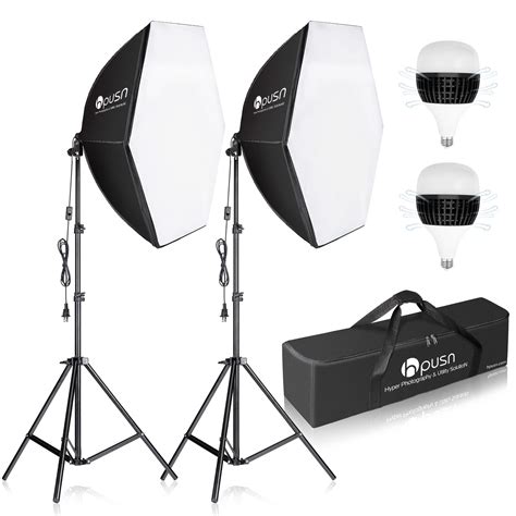 VICIALL HPUSN Softbox Lighting Kit 2x76x76cm Photography Continuous ...