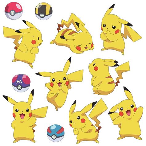 Wall sticker Set Pokemon Pikachu | wall-art.com