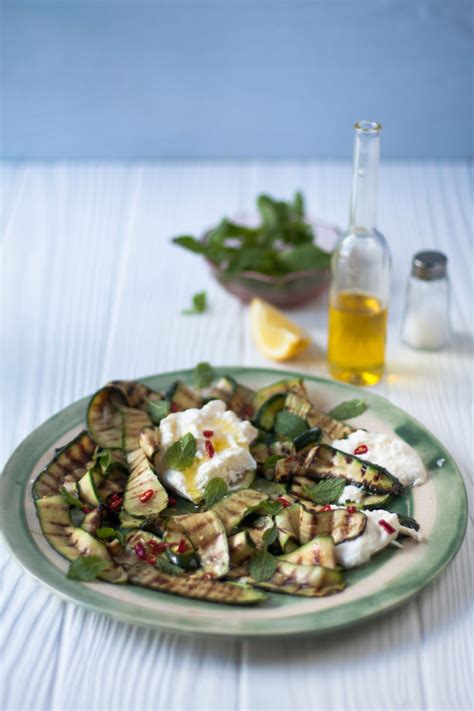 Grilled Courgette, Mint and Burrata Salad | Crush Magazine