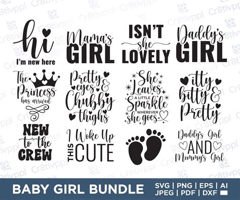 Baby Girl SVG Cute Baby Svg Baby Girl Bundle SVG PNG Files - Etsy Australia