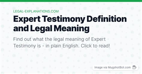 Expert Testimony Definition - What Does Expert Testimony Mean?