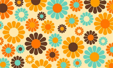 Abstract Retro Flower Wallpaper Vector Pattern 13105498 Vector Art at ...